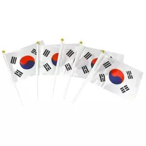 파티클럽 태극기수기 고급 천 국기 / 30x20+40cm (1개입) 광복절 현충일