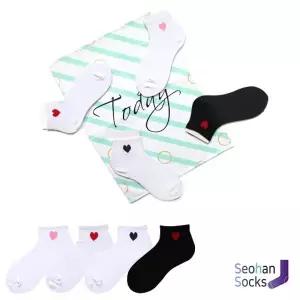 [브이와이][VC8NJ2NM]여자 단목 미니하트 양말 여자양말 SET 4족