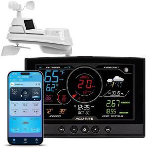 AcuRite Iris(5-in-1) 가정용 기상 관측소(직통 Wi-Fi 무선 디스플레이 및 풍속/방향으로 실내/외 온도 습도 원격 모니터링 알림 기능 포함)