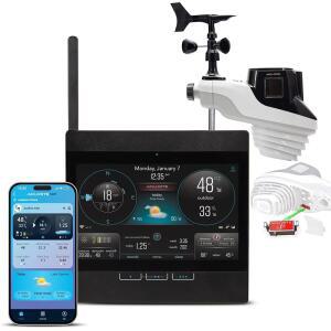 직접 Wi-Fi HD 디스플레이, 번개 감지, 내장 기압계, 온도, 습도, 풍속/방향 및 강우량 측정 기능을 갖춘 AcuRite Atlas 전문 기상 관측소 (01001M)