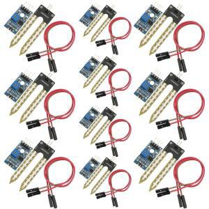 MTDELE 10Pcs 토양 수분 센서 키트 LM393 3.3-5V | 습도계 감지 키트, 아두이노 호환, 자동 급수 시스템, 로봇 스마트 자동차