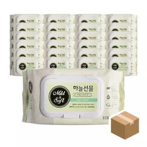 하늘선물 물티슈 100매 캡형x24개입 BOX