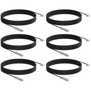 Ransanx 10K B3950 온도 센서 프로브 6Pcs 1미터 방수 스테인리스 스틸 NTC 프로브, JST XH2.54mm 인터페이스의 디지털 송신기 연장 케이블