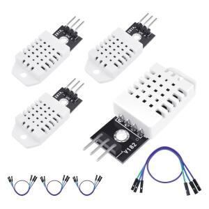 케이블 포함 SATUY 4Pcs DHT22 /AM2302 디지털 온도 습도 센서 모듈, 범위 -40~80 ( 0.5 ), 0~100% RH ( 2%), A-rduino 전자 실습 DIY, SHT11 SHT15 교체
