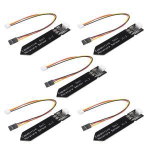 STEMedu 5PCS 정전식 아날로그 토양 수분 센서 모듈 3.3~5.5V 내식성 습도 감지 DIY 전자식 라즈베리 파이용 아두이노