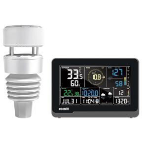 ECOWITT WS3901 Wi-Fi 기상 관측소 키트, WS3900 7.5인치 컬러 LCD 디스플레이 콘솔 및 WS90 실외 센서 어레이, IoT 기능, 915MHz 포함