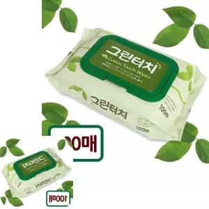 제이커 간편한 위생 물티슈캡형 100매 피톤치드 그린터치 휴대용