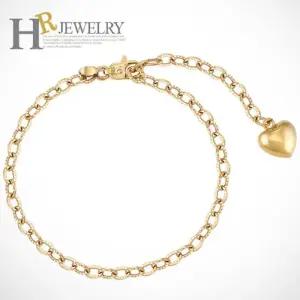 [호림쥬얼리]14K gold 골드팔찌 세련(HR)14K 할로우 샤이닝 9mm 통통하트 팔찌(3mm)