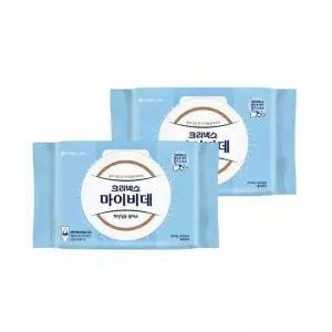 [셀러허브]마이비데 물티슈 대용량 캡형 60매 x 2팩 클린케어 화장실용 비데용 물에녹는 비 (S40800633)
