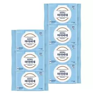 [셀러허브]마이비데 물티슈 대용량 캡형 60매 x 7팩 클린케어 화장실용 비데용 물에녹는 비 (S40800640)