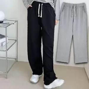밴딩 와이드 팬츠 여성 면 무지 3XL 1P