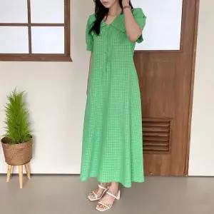 롱원피스 루즈핏 넥라인 디자인 데일리 홈웨어