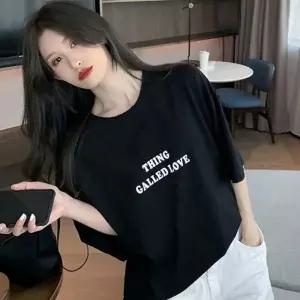 2컬러 영문 레터링 여성 심플 라운드 반팔티 LK-T18