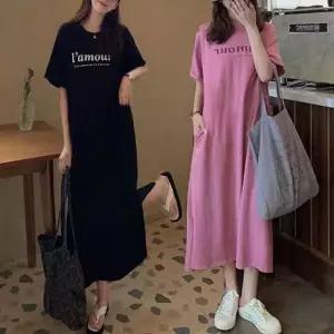 원피스 반팔 롱원피스 여자 데일리룩 여름 외출복 등원룩