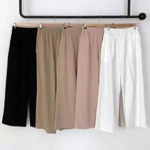 와이드 팬츠 여성 린넨 밴딩 바지 여름 오피스룩 1P