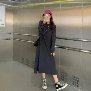 롱 원피스 골지 긴팔 루즈핏 봄 가을 홈웨어 데일리룩