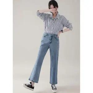 허리 밴딩 워싱 스트레이트 데님 통바지 트렌드 신축성 고급스러움