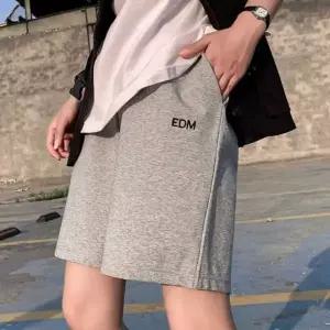 반바지 여성 와이드 하프 팬츠 포켓 자수 레터링 루즈핏 여름