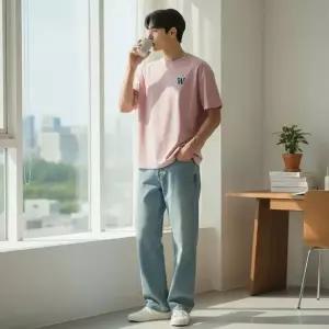 여성 루즈핏 반팔 티셔츠 오버핏 박시 롱티 원피스 레터링 반팔티