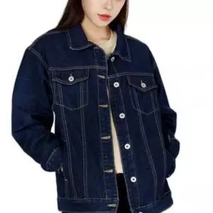 청자켓 데님점퍼 여성 베이직 세미 오버핏 진청 봄 간절기 아우터