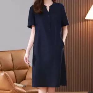 원피스 브이넥 반팔 여름 홈웨어 데일리 상의
