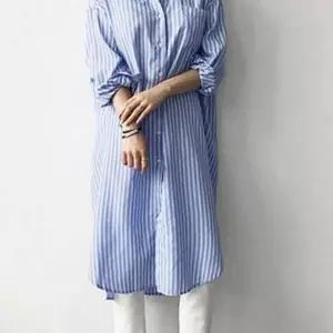 원피스 스트라이프 셔츠 레이어드 세로 줄무늬