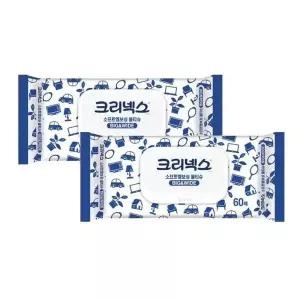 [셀러허브]크리넥스 소프트 엠보싱 물티슈 60매 x 2팩 (S46494470)