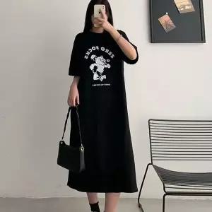 반팔 원피스 라운드넥 데일리 외출복 홈웨어