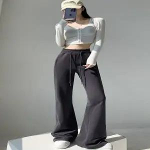 부츠컷팬츠 여성 허리밴딩 스트랩 바지 2컬러
