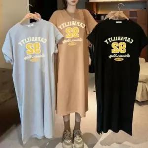 원피스 반팔 오버핏 여름 여성 프린팅 데일리룩 1P