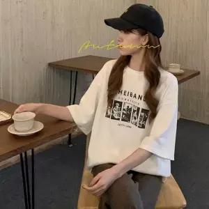 반팔티셔츠 여성 크롭티 영문 데일리 3컬러 반팔티