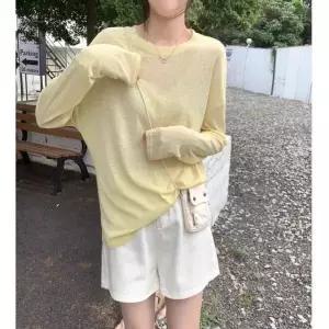 티셔츠 여성 루즈핏 린넨스타일 봄 여름 기본 긴팔