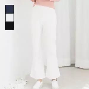 부츠컷 팬츠 여성 세미부츠컷 바지 허리밴딩 나팔바지