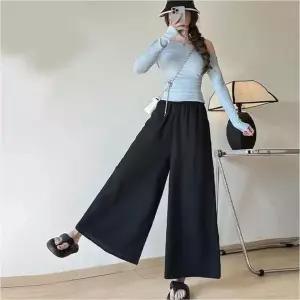 치마바지 플레어 와이드 팬츠 여성 허리밴딩 데일리룩