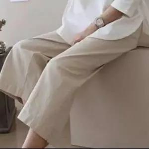 와이드 통바지 여성 린넨 팬츠 허리밴딩 7005