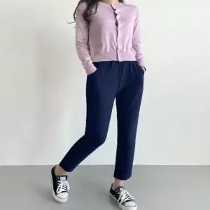 일자바지 스판팬츠 여성 밴딩 슬림 3컬러 바지
