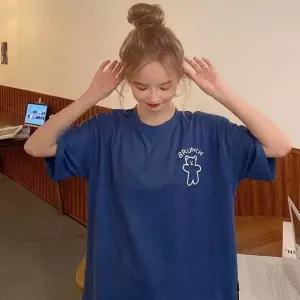반팔티 여성 캐릭터 프린팅 티셔츠 2컬러 캐주얼