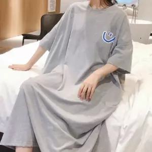 여성 원피스 홈웨어 반팔 롱 파자마 프린팅 잠옷