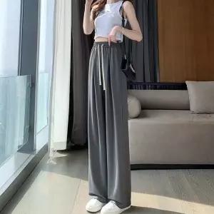 와이드팬츠 여성 허리밴딩 데일리 롱바지