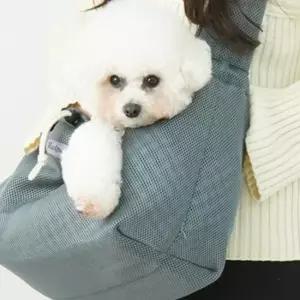 강아지 끌레 메쉬 슬링백 그레이 1P 애견 이동가방