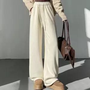 여성바지 와이드 스트링 여성 팬츠 트레이닝 밴딩