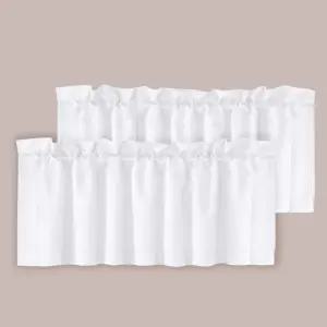 HVERSAILTEX 2 패널 창문용 화이트 밸런스 작은 창문/거실/침실/목욕실 막대 포켓 52인치 W x 18인치 L