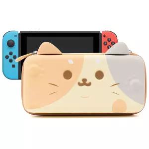 닌텐도 스위치 OLED와 호환되는 GeekShare 고양이 귀 휴대용 케이스 하드쉘 슬림 여행용 핏 콘솔 및 게임