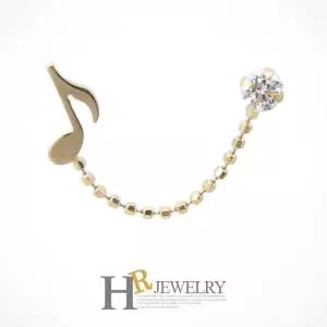 [호림쥬얼리]14K정.품)한쪽(HR)14K 깜찍한 음표 투핀 귀걸이(1pcs)