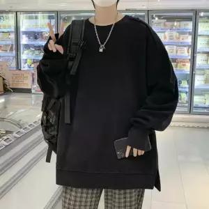 남자 봄긴팔티 핑거홀 이우 맨투맨 베이직 오버핏