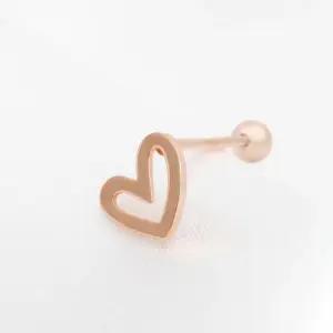 14K 금침 하트 라인 아무 로즈골드 기본 피 큐빅 선물