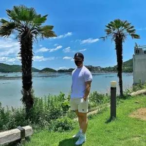 머슬핏 미우 3컬러 면티 레터링 티셔츠 남 헬스티