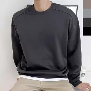 남자 베이직 커플 맨투맨 티셔츠 1P 긴팔 데일리 무지