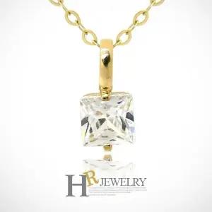 [호림쥬얼리]14K Gold 골드펜던트 깜찍(HR)14K 달링 큐빅 스퀘어 펜던트