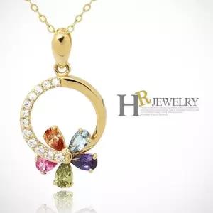 [호림쥬얼리]14K gold 골드펜던트 예쁜(HR)14K 오색 플라워 펜던트